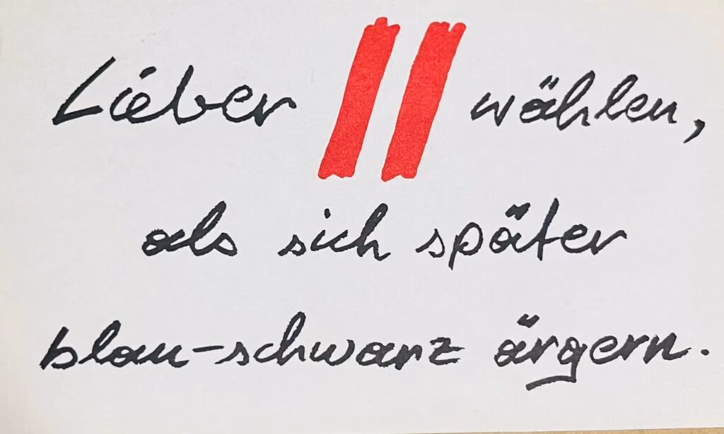 Lieber Rot-Weiss-Rot wählen, als sich später Blau-Schwarz ärgern