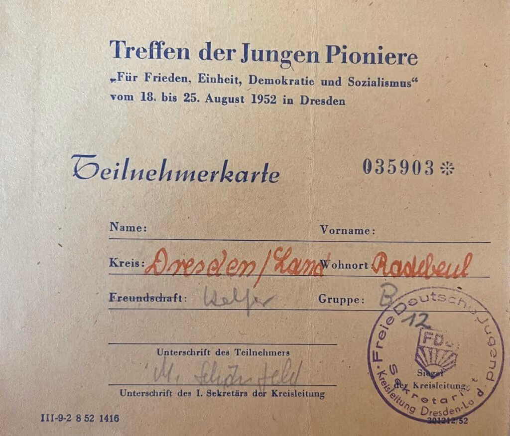 Treffen der Jungen Pioniere - Dresden 1952