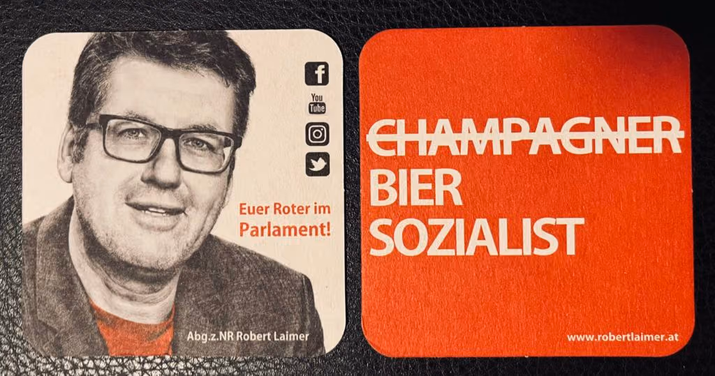 Champagner [durchgestrichen] Bier Sozialist