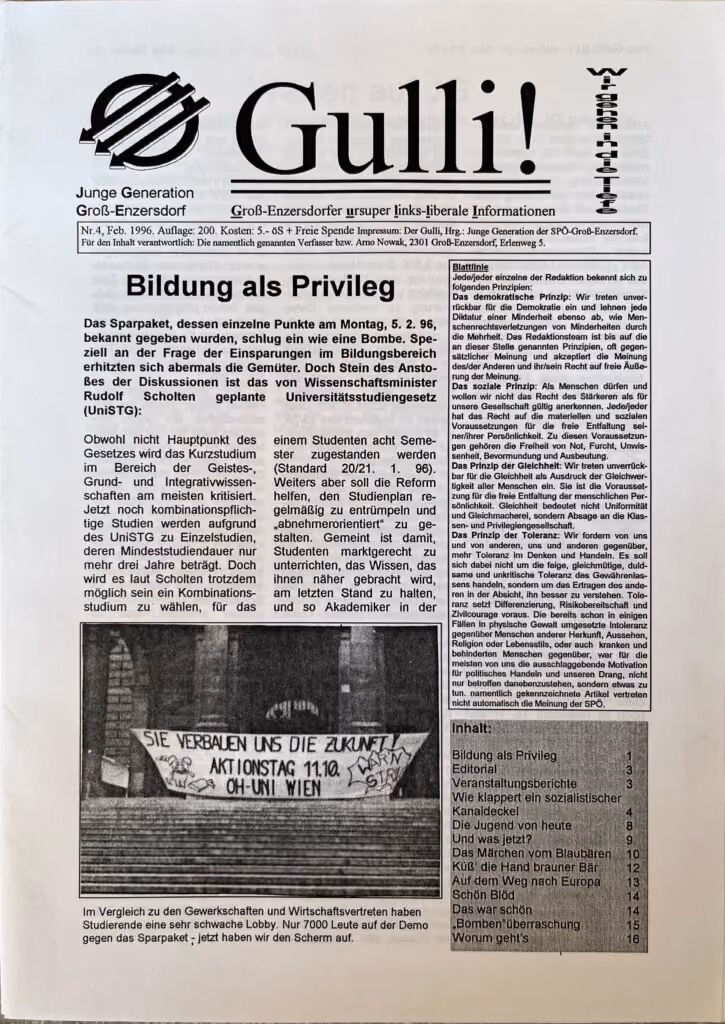 Gulli! Groß-Enzersdorfer ursuper links-liberale Informationen - Nr. 4/Feb. 1996