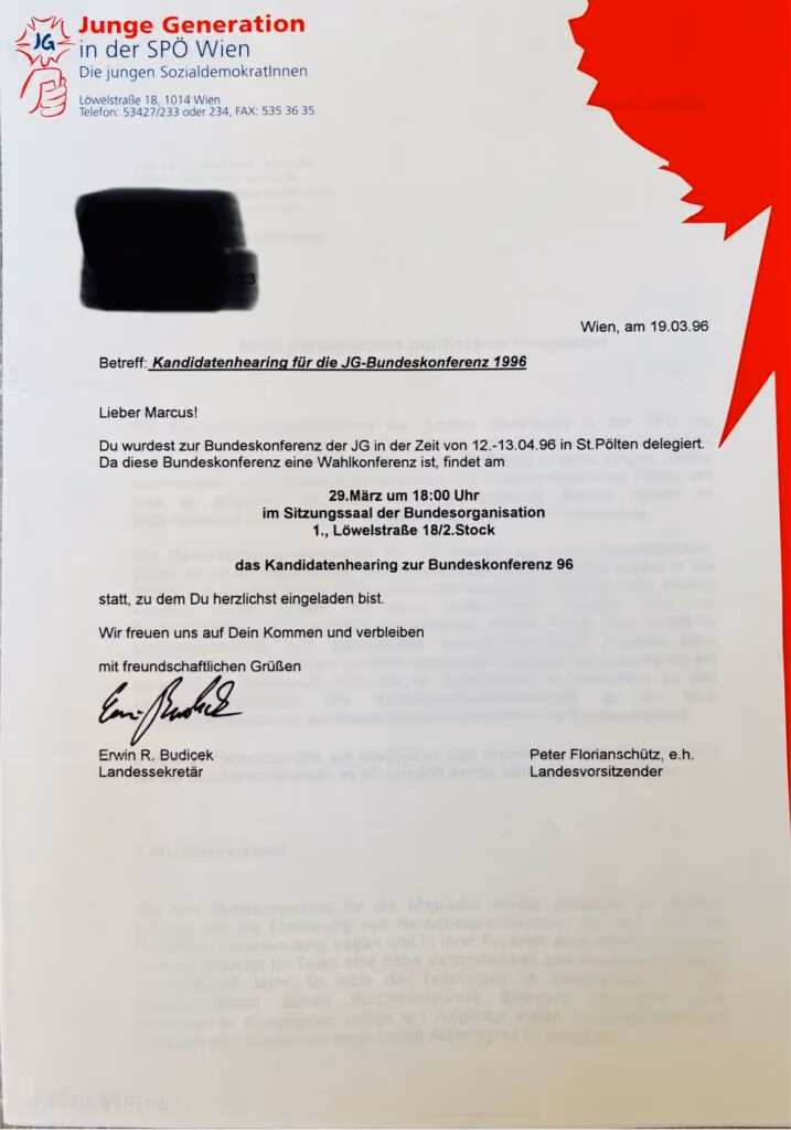 Kandidatenhearing für die JG-Bundeskonferenz 1996