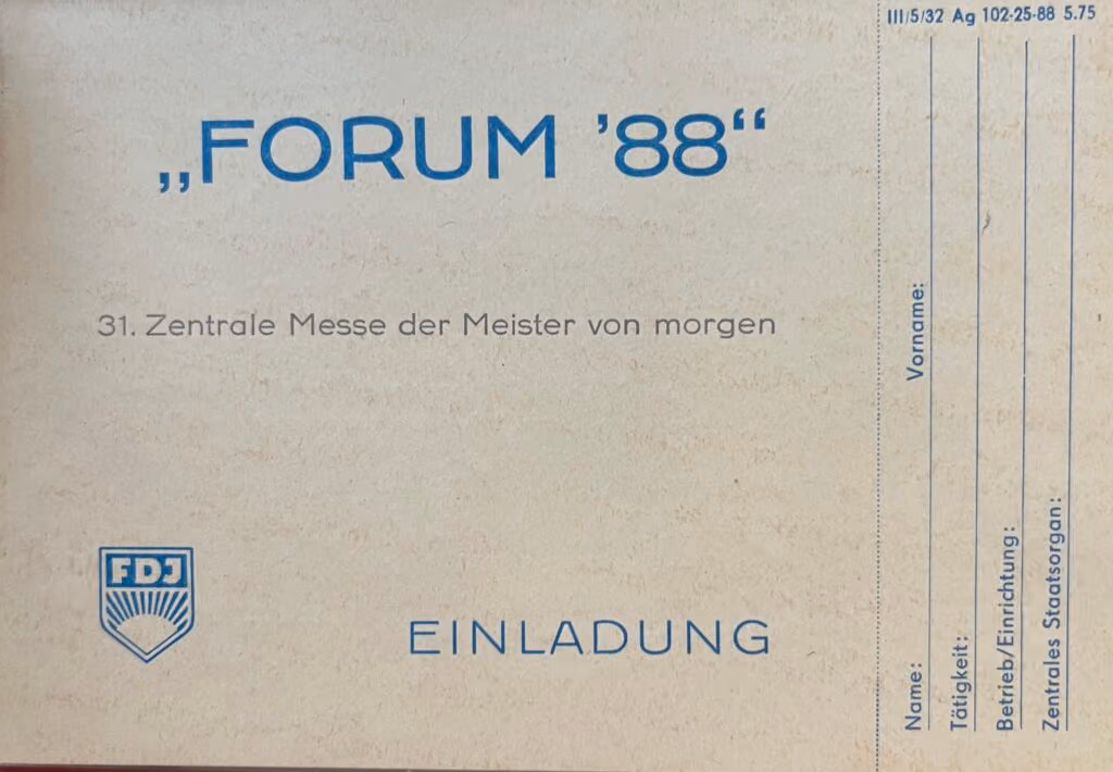 "Forum ´88" - 31. Zentrale Messe der Meister von morgen