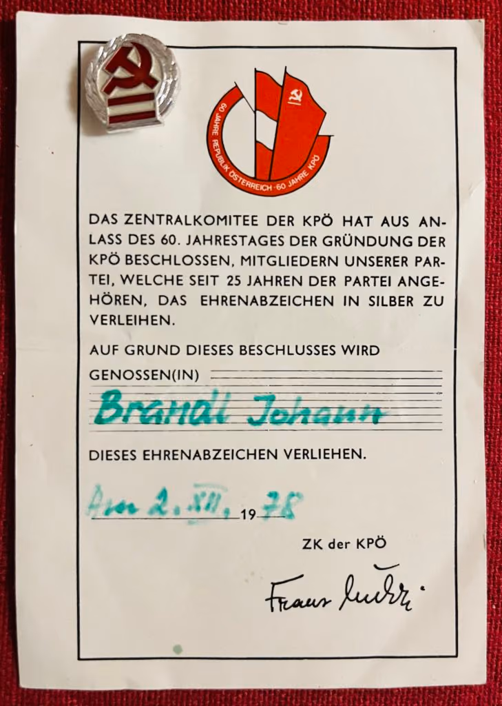 KPÖ - Ehrenzeichen in Silber