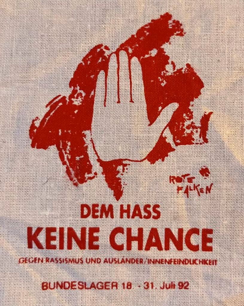 Rote Falken - Dem Hass keine Chance - Gegen Rassismus und AusländerInnenfeindlichkeit - Bundeslager 18.-31.Juli 1992