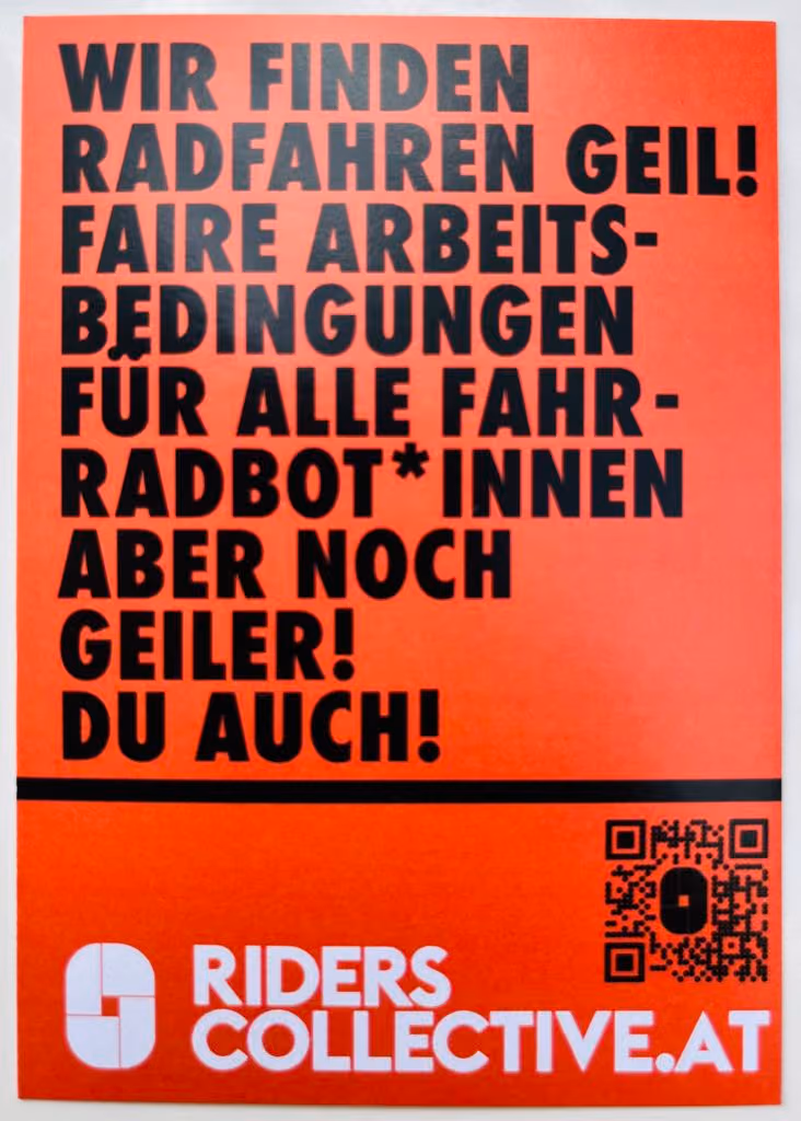 Riders Collective - Wir finden Radfahren geil! Faire Arbeitsbedingungen für alle FahrradbotInnen aber noch geiler! Du auch!