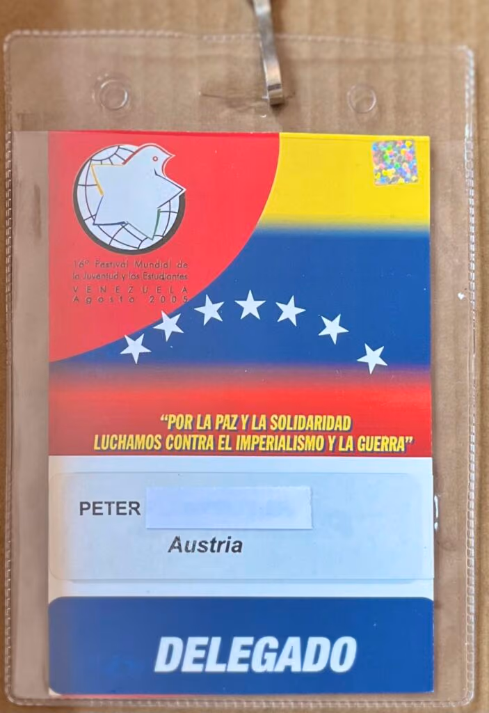 16. Weltfestspiele, Caracas 2005 - Delegiertenkarte