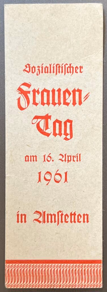 Sozialistischer Frauentag am 16.April 1961 in Amstetten