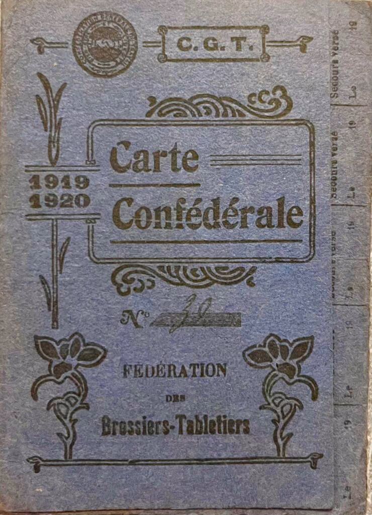 CGT - Carte Confederale - 1919/1920