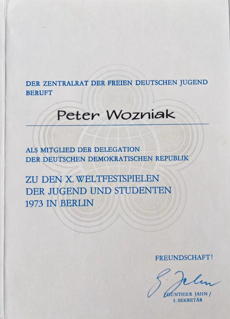 10. Weltfestspiele - Berlin 1973 - Festivaldelegation der Deutschen Demokratischen Republik
