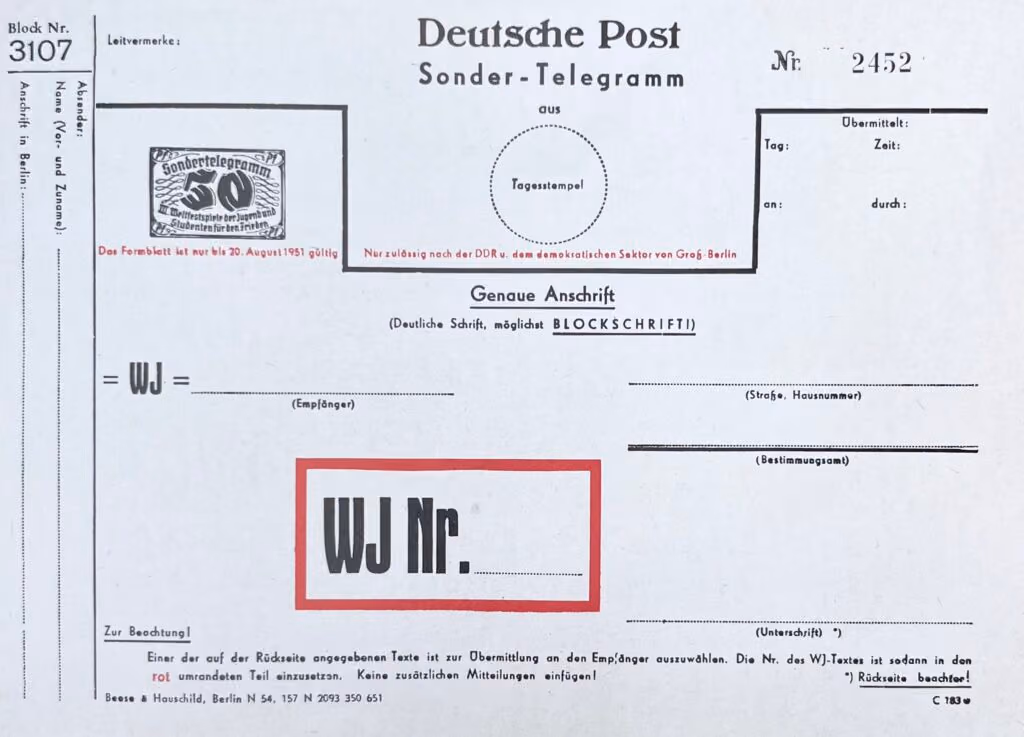 Deutsche Post - Sonder-Telegramm
