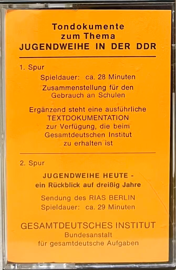 Tondokumente zum Thema Jugendweihe in der DDR