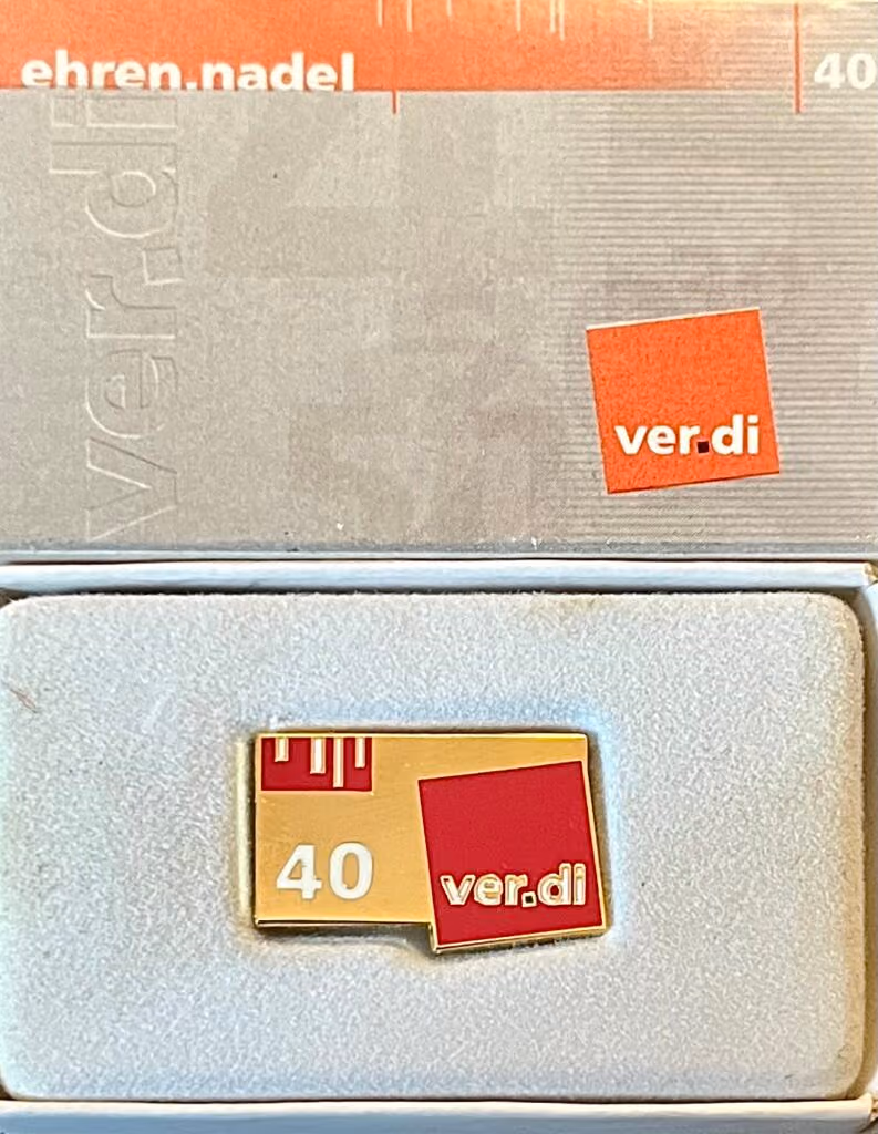 Ver.di - 40 Jahre Mitgliedschaft