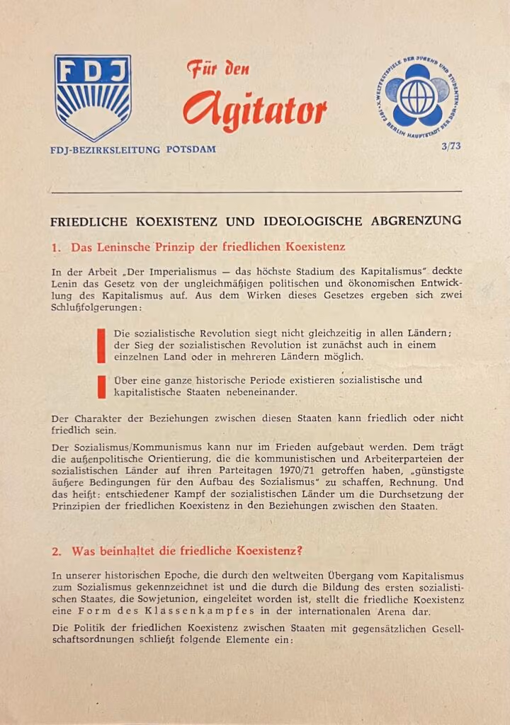 Friedliche Koexistenz und ideologische Abgrenzung