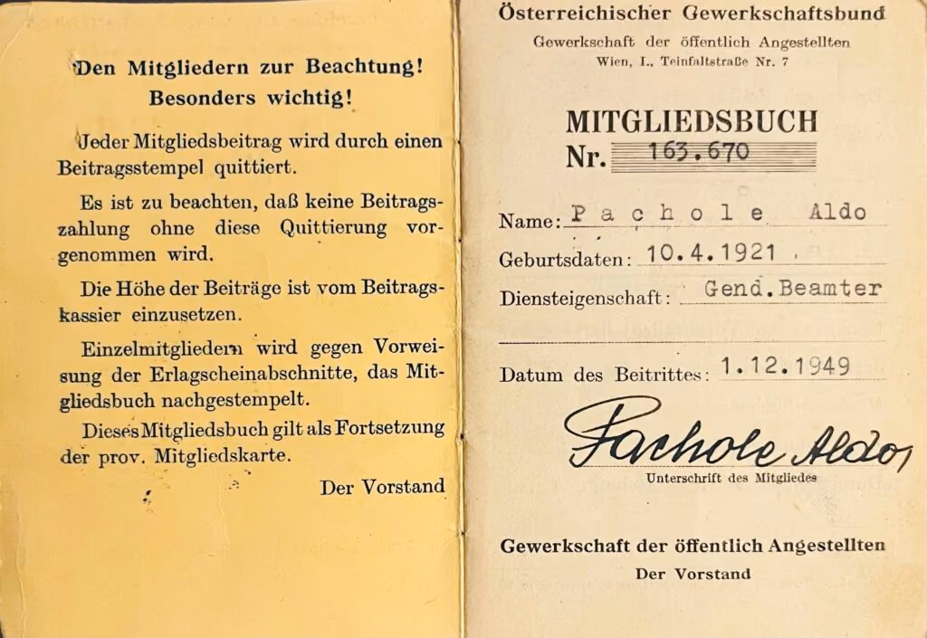 ÖGB - Gewerkschaft der öffentlich Angestellten - Mitgliedsbuch