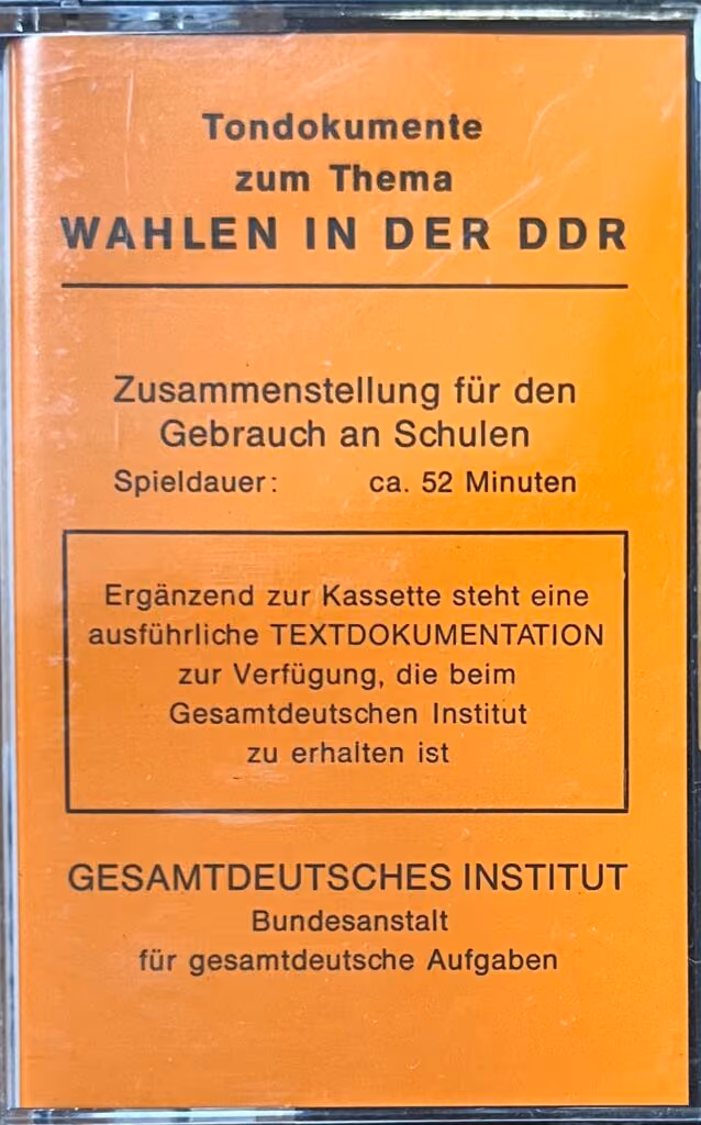 Tondokumente zum Thema Wahlen in der DDR