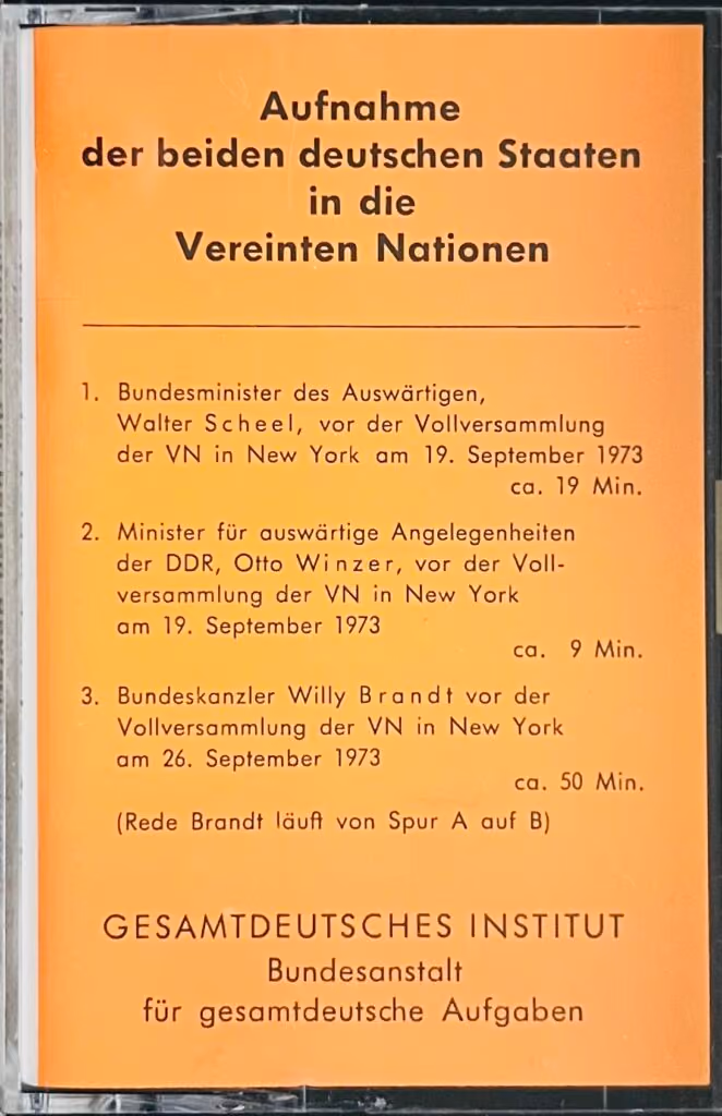 Aufnahme der beiden deutschen Staaten in die Vereinten Nationen