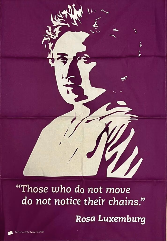 "Those who do not move do not notice their chains" - Rosa Luxemburg