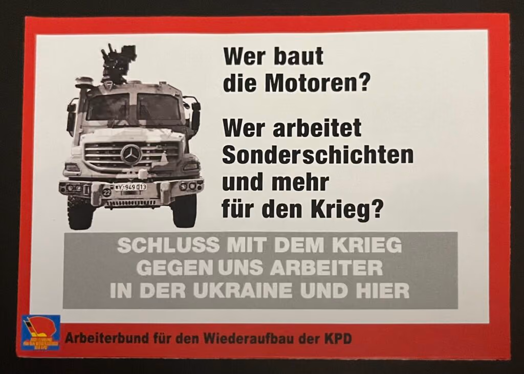 Schluss mit dem Krieg gegen uns Arbeiter in der Ukraine und hier