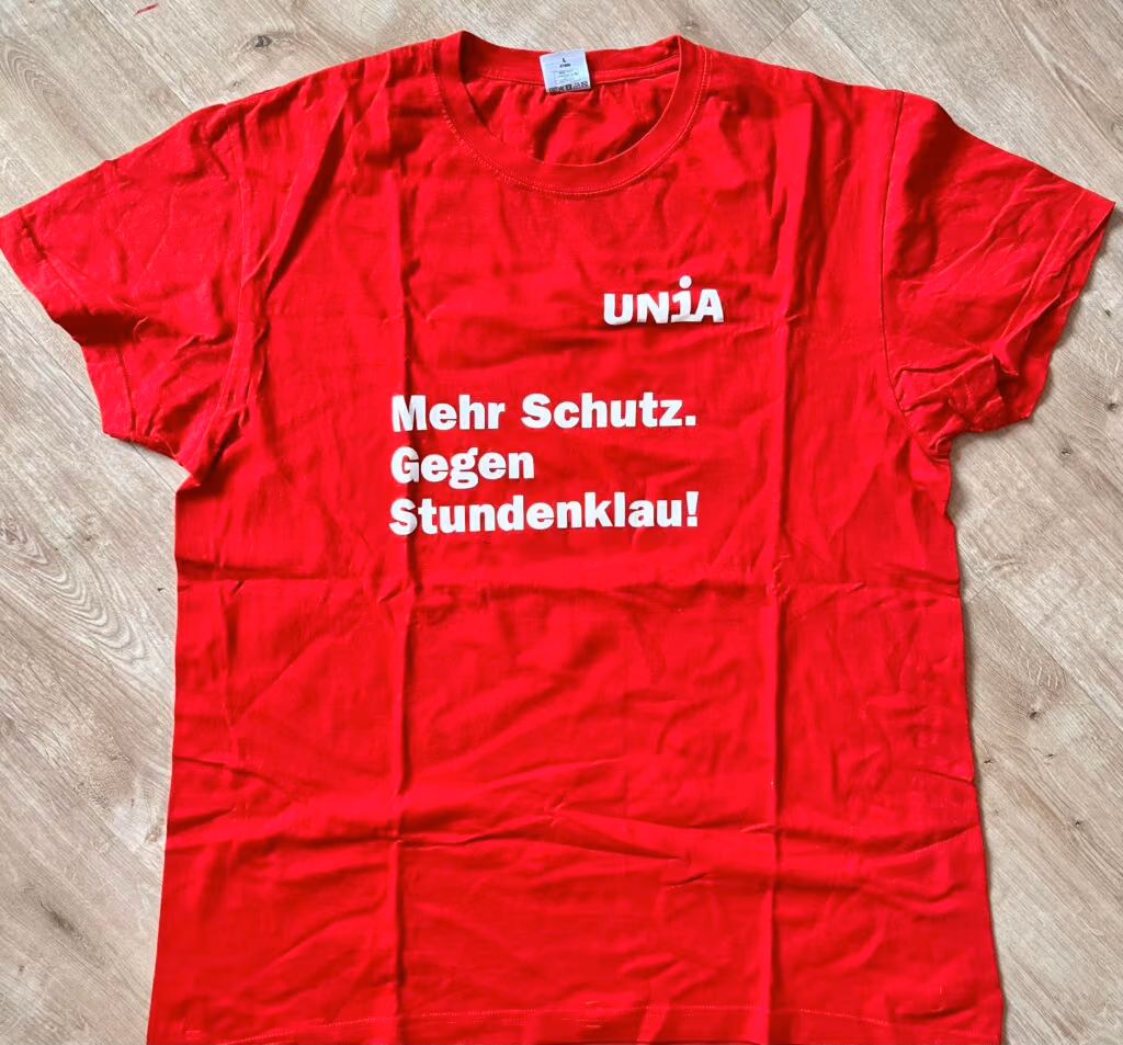 UNIA - Mehr Schutz. Gegen Stundenklau!