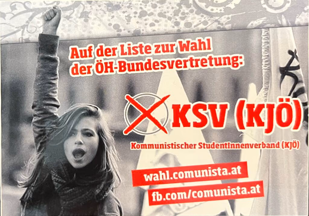 KSV (KJÖ) - Auf der Liste zur Wahl der ÖH-Bundesvertretung