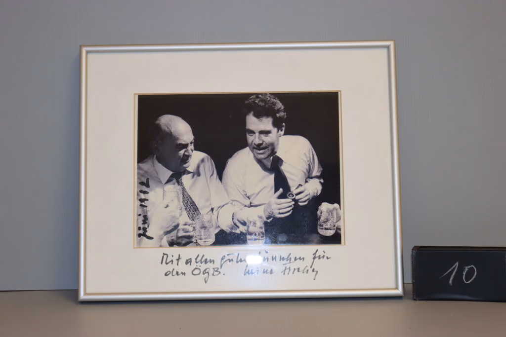 ÖGB Geschenkesammlung 10 - Heinz Fischer mit Anton Benya