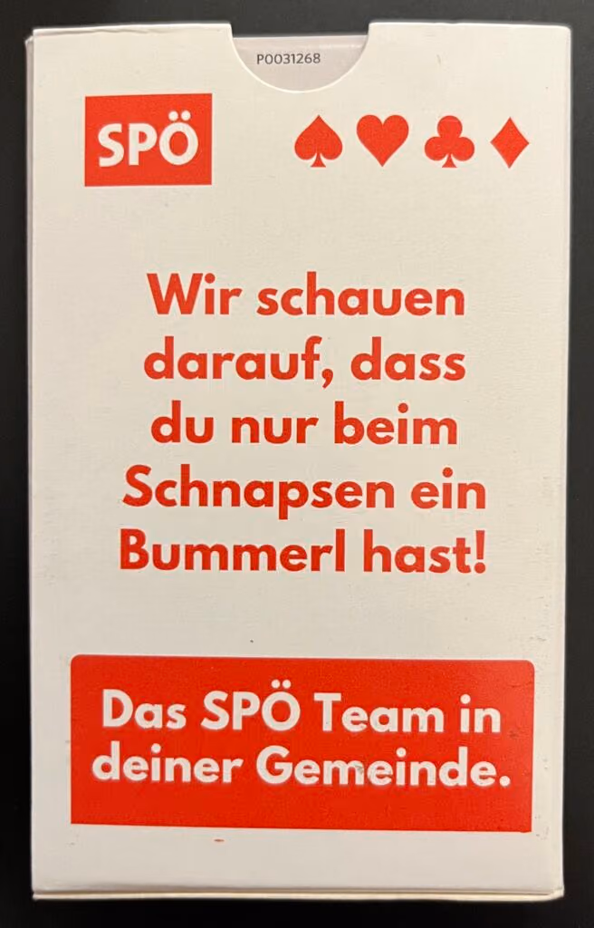 Das SPÖ Team in deiner Gemeinde. Wir schauen darauf, dass du nur beim Schnapsen ein Bummerl hast!