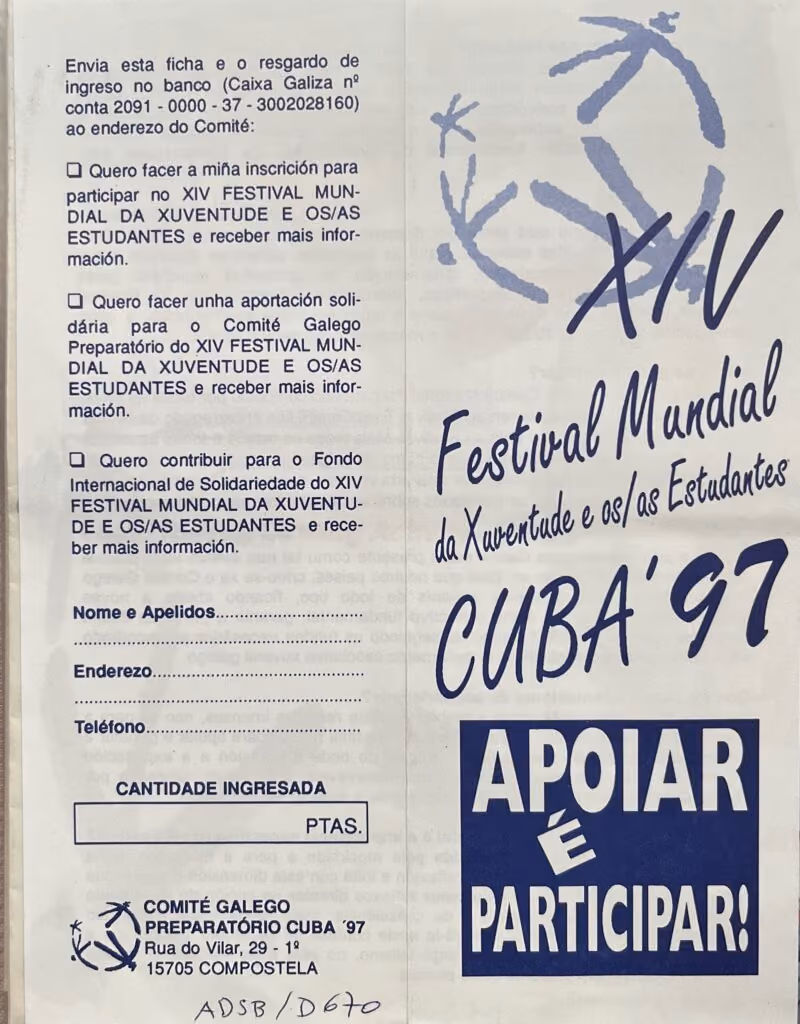 14. Weltfestspiele - Havanna 1997 - Unterstützen und mitmachen!