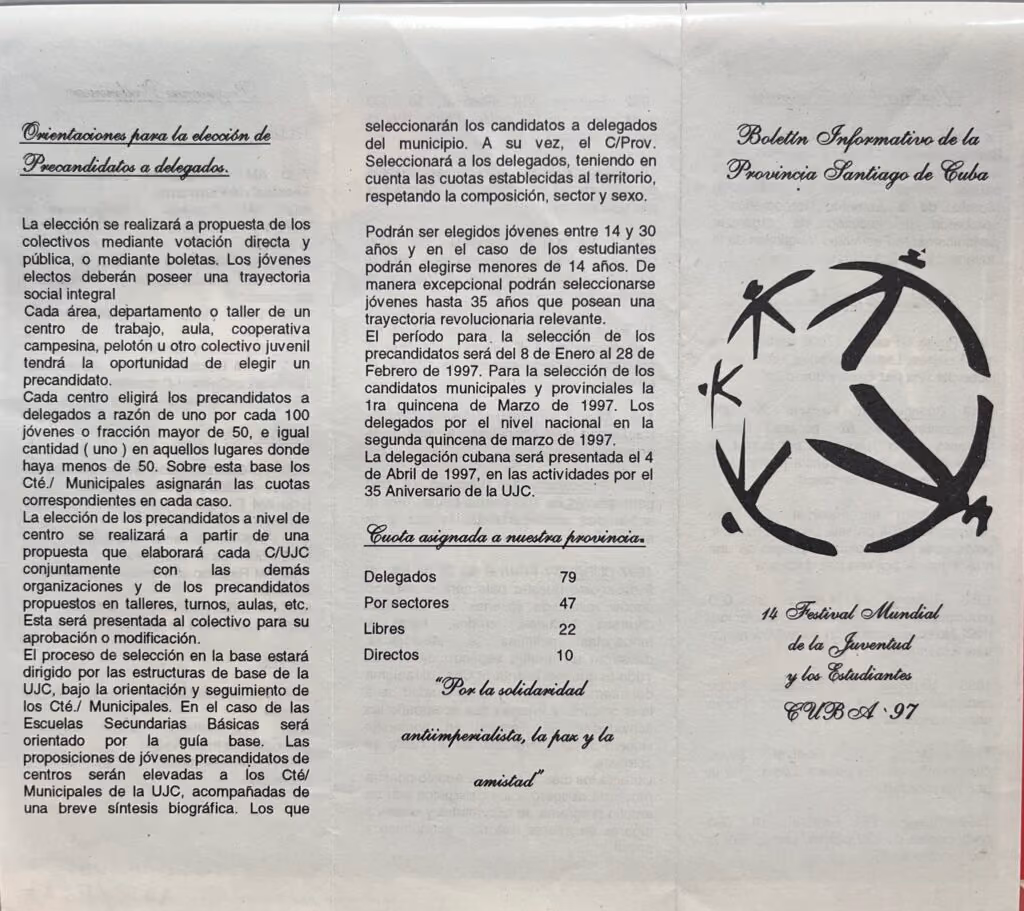14. Weltfestspiele - Havanna 1997 - Provinz Santiago de Cuba