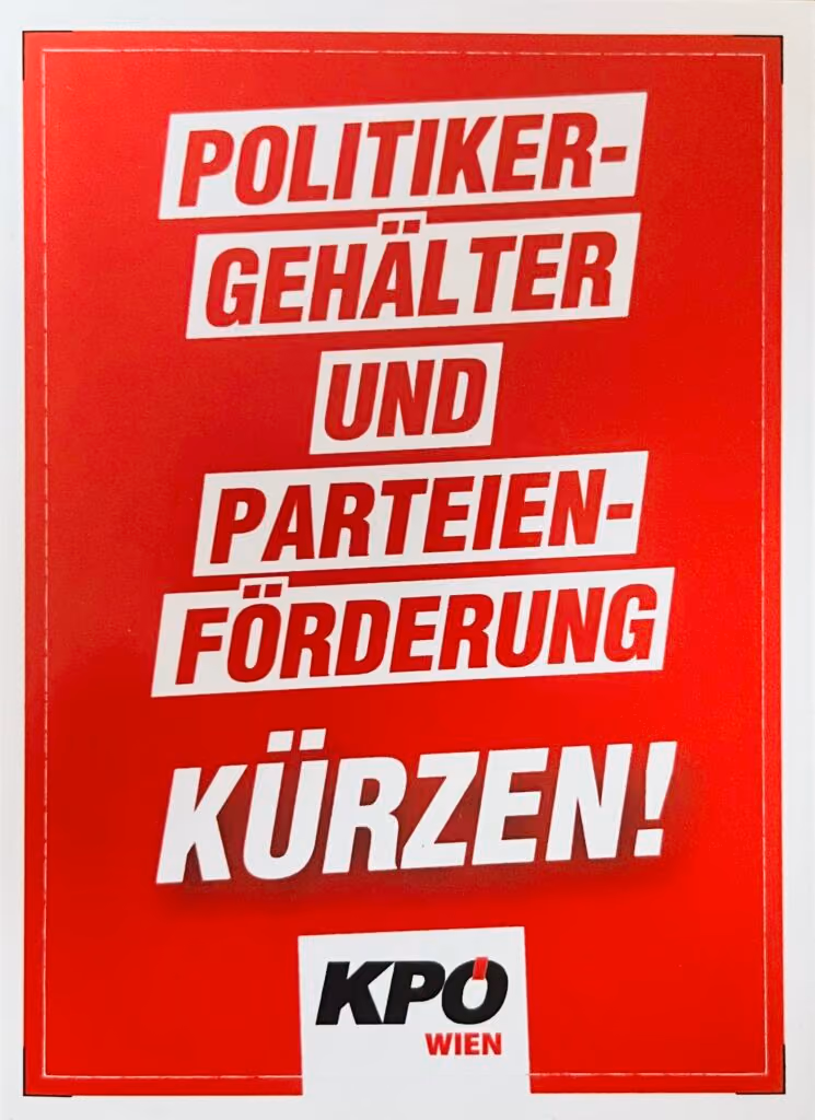 KPÖ-Wien - Politikergehälter und Parteienförderung kürzen!