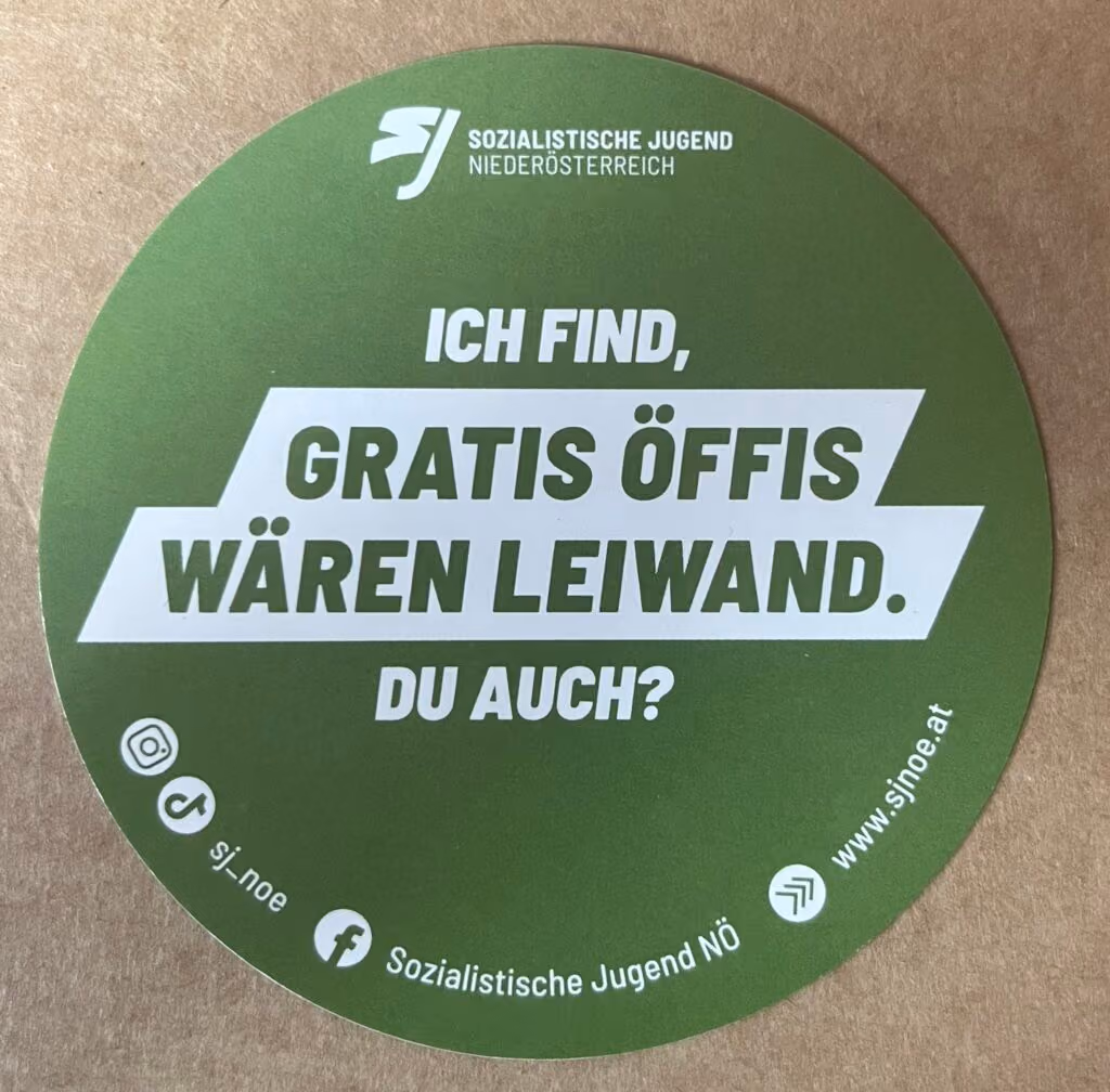 SJ-NÖ - Ich find, gratis Öffis wären leiwand. Du auch?