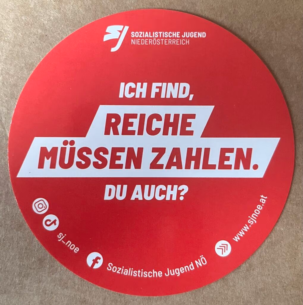 SJ-NÖ - Ich find, Reiche müssen zahlen. Du auch?