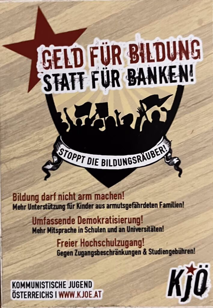 KJÖ - Geld für Bildung statt für Banken!