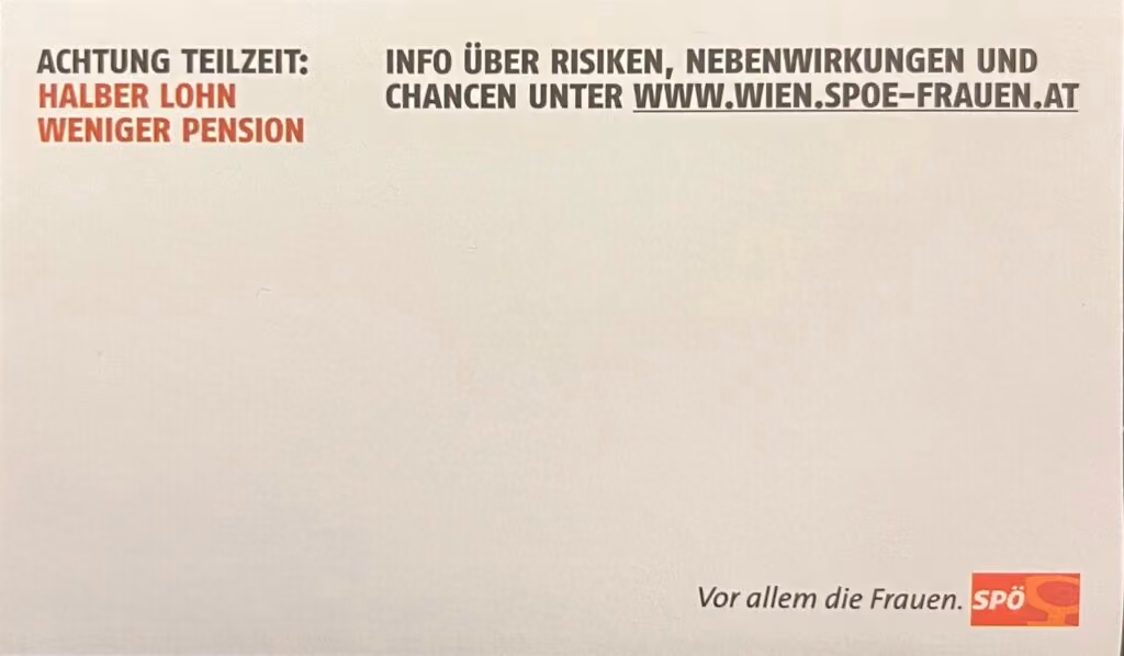 SPÖ-Frauen - Achtung Teilzeit: Halber Lohn, weniger Pension