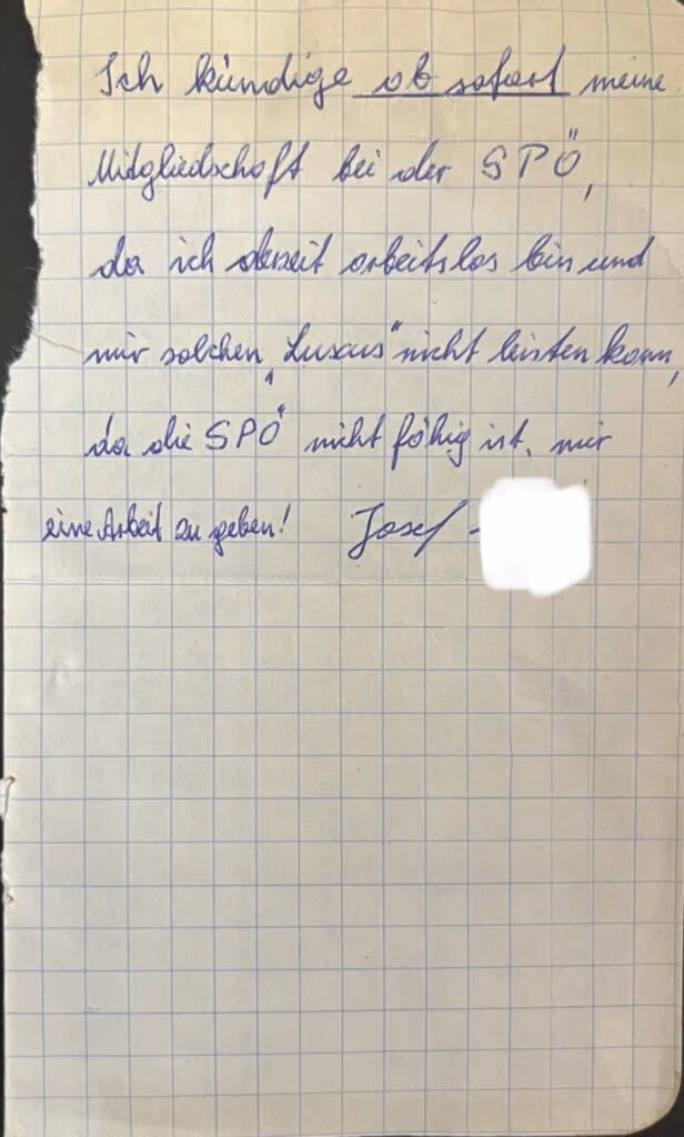 Austritts-Erklärung aus der SPÖ