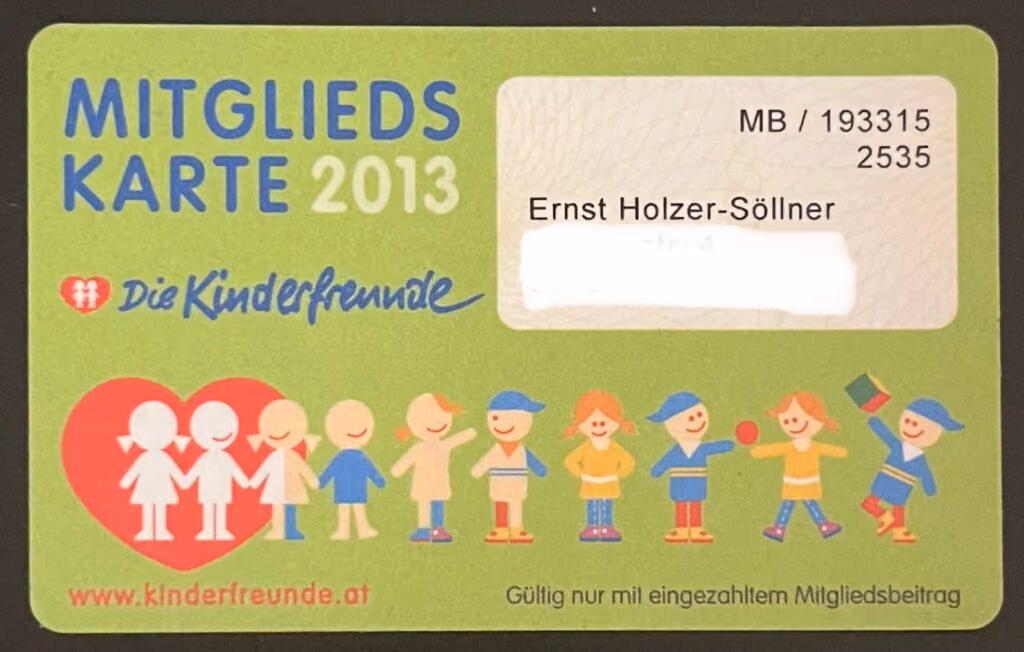 Kinderfreunde - Mitgliedskarte 2013