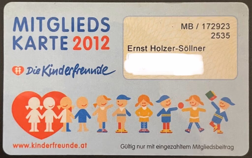 Kinderfreunde - Mitgliedskarte 2012