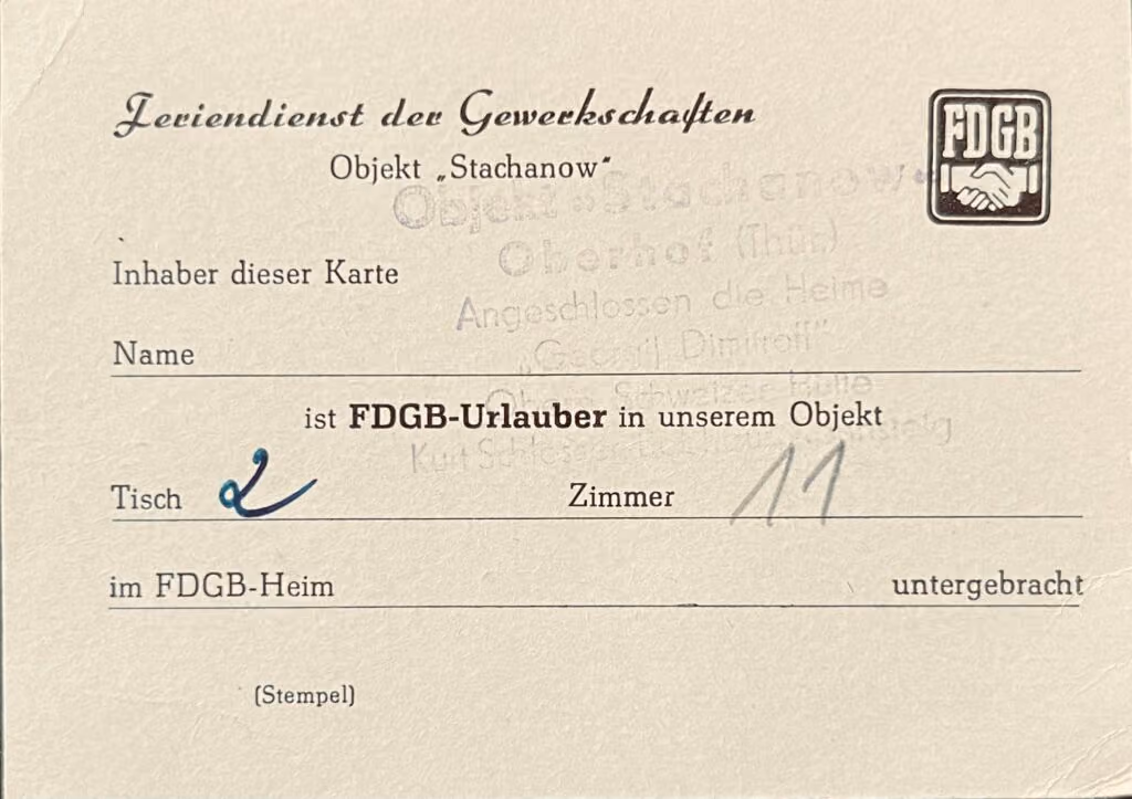 FDGB - Feriendienst der Gewerkschaften - Objekt "Stachanow"