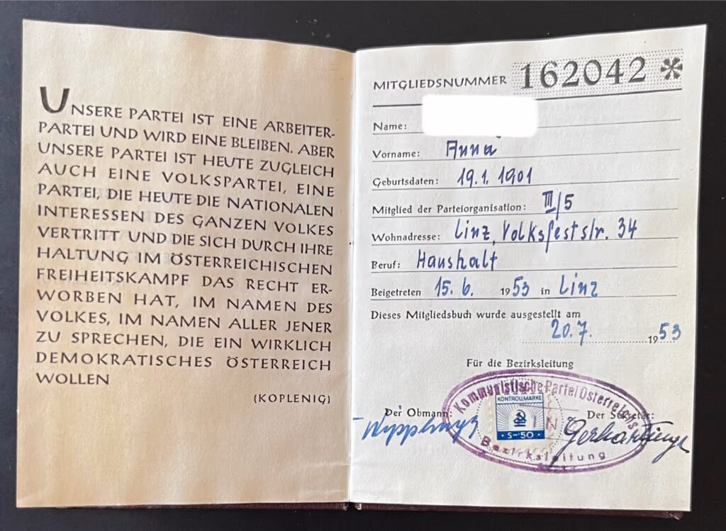 KPÖ - Parteibuch