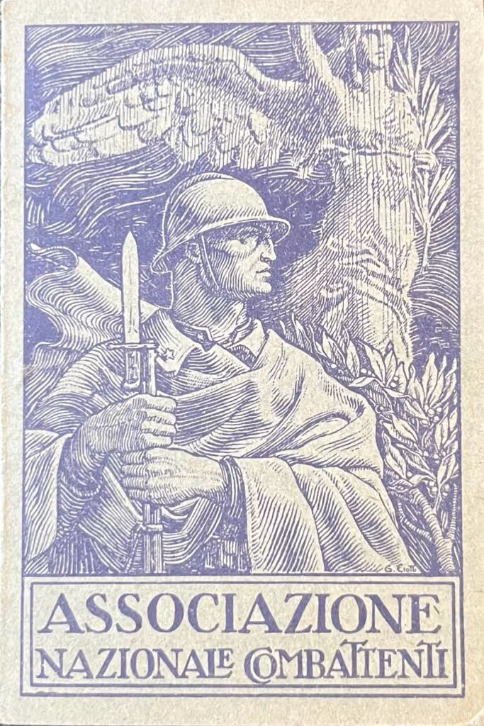 Verein der nationalen Kämpfer - Provinzföderation Mantua - Mitgliedsbuch