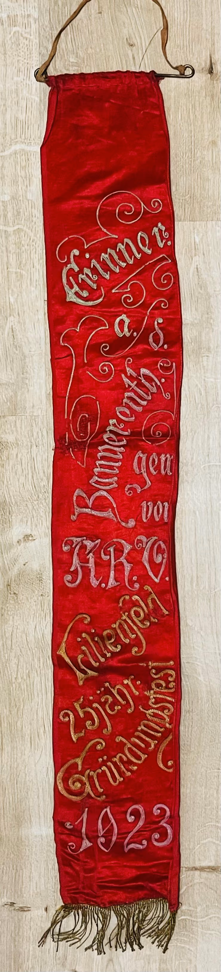 Erinnerung an die Bannerenthüllung gewidmet von Arbeiter-Radfahrerverein Lilienfeld 25jähriges Gründungsfest 1923