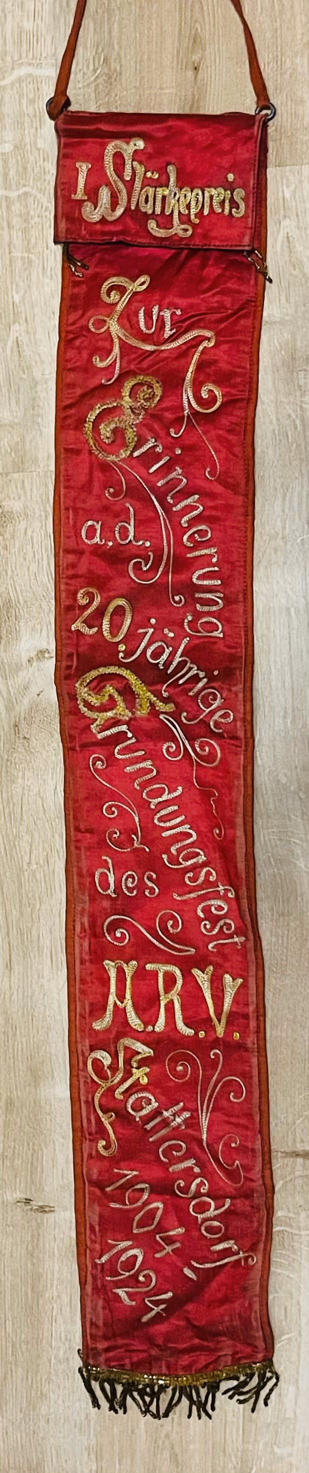 Zur Erinnerung an das 20jährige Gründungsfest des Arbeiter-Radfahrer-Vereins Stattersdorf 1904-1924