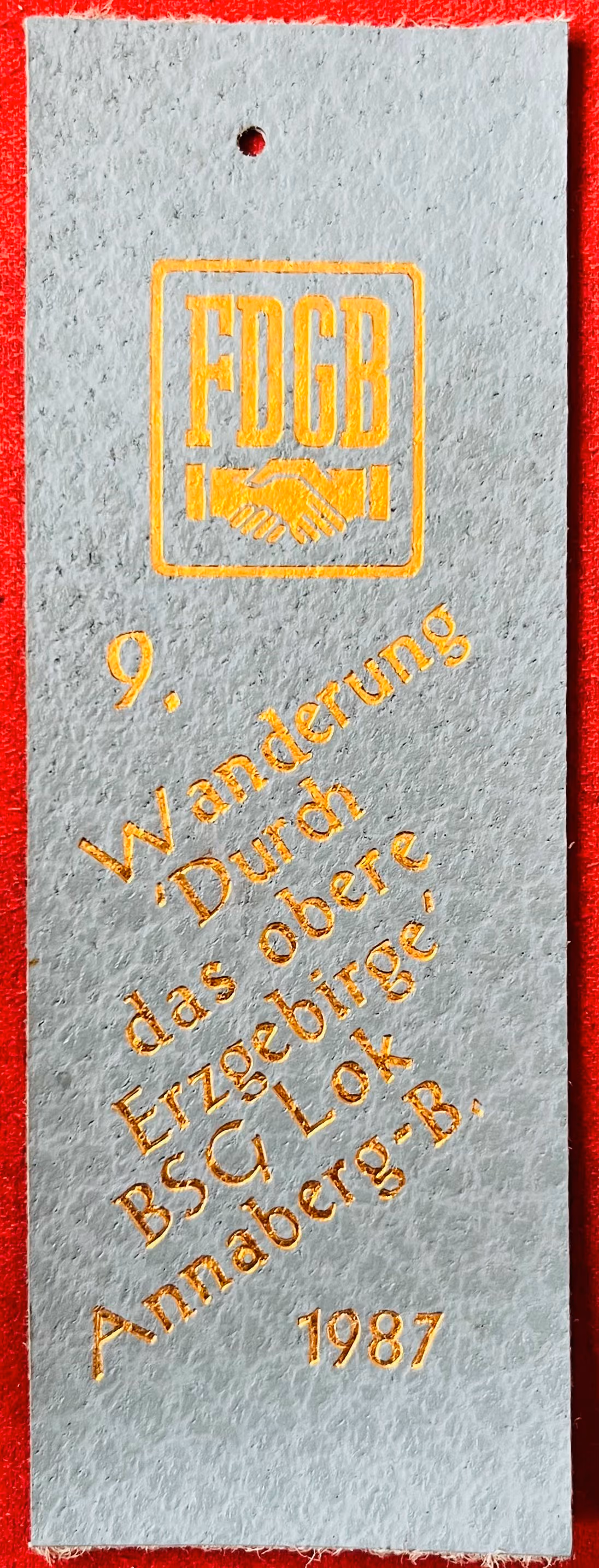 FDGB - 9. Wanderung durch das Obere Erzgebirge - BSG Lok Annaberg-B. 1987