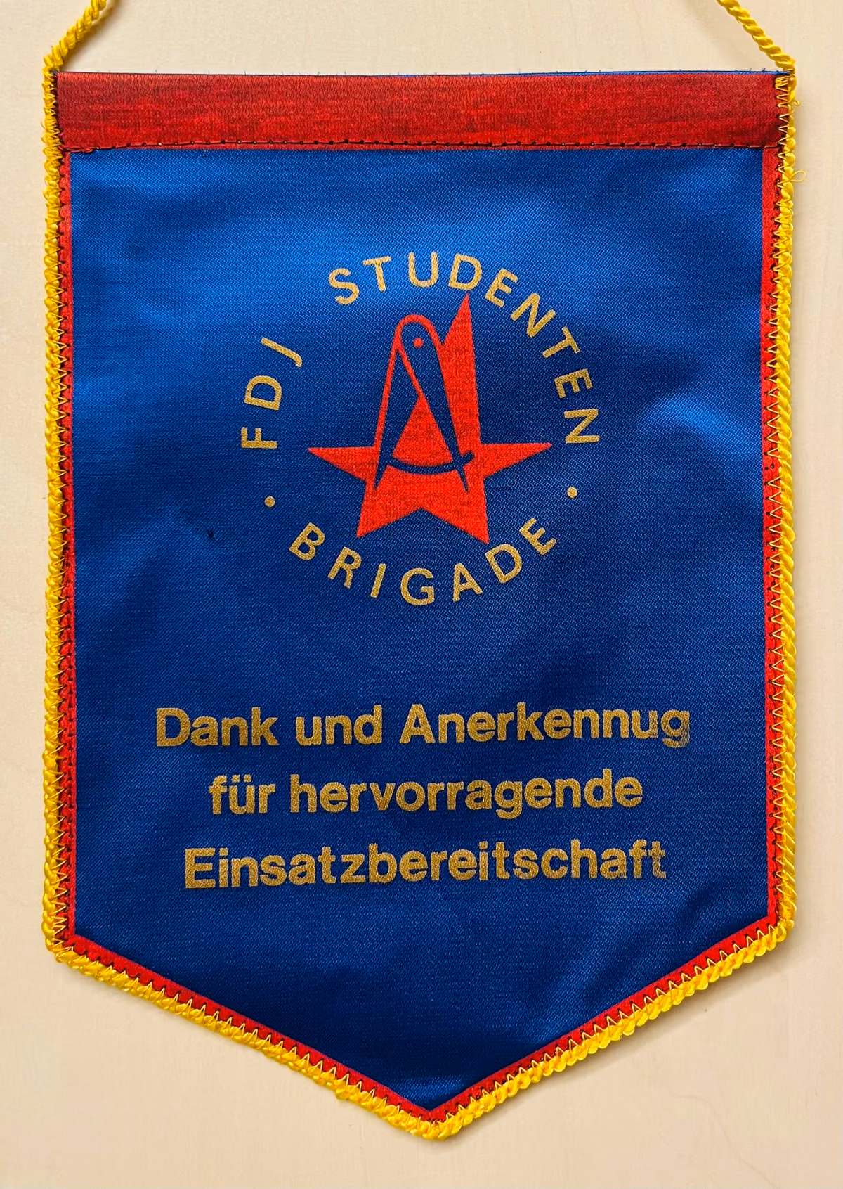 FDJ Studentenbrigade - Dank und Anerkennung für hervorragende Einsatzbereitschaft