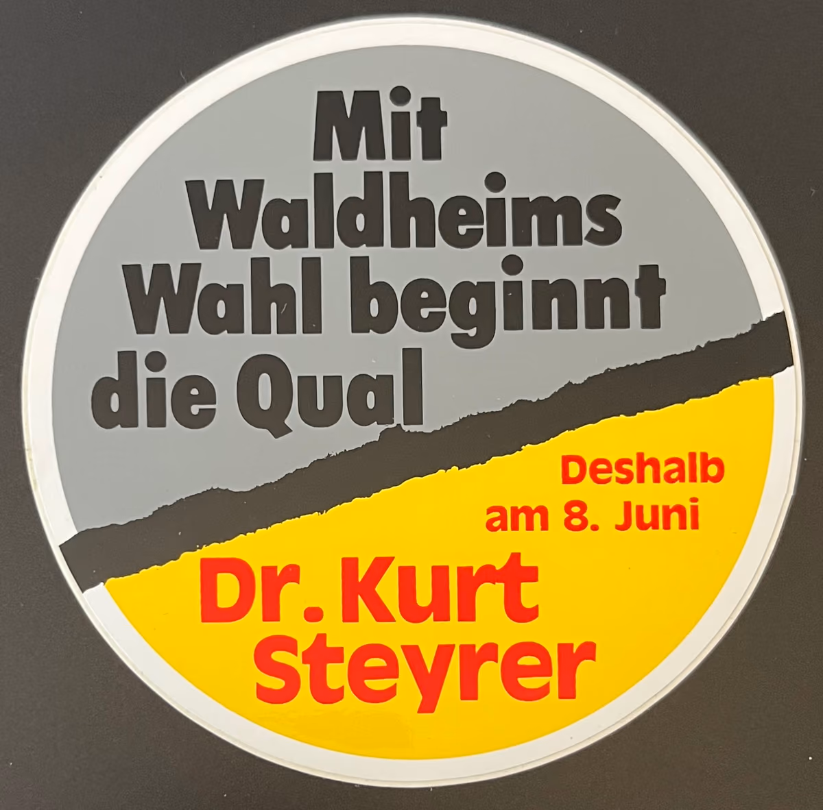 SPÖ - Mit Waldheims Wahl beginnt die Qual - Deshalb am 8. Juni Dr. Kurt Steyrer
