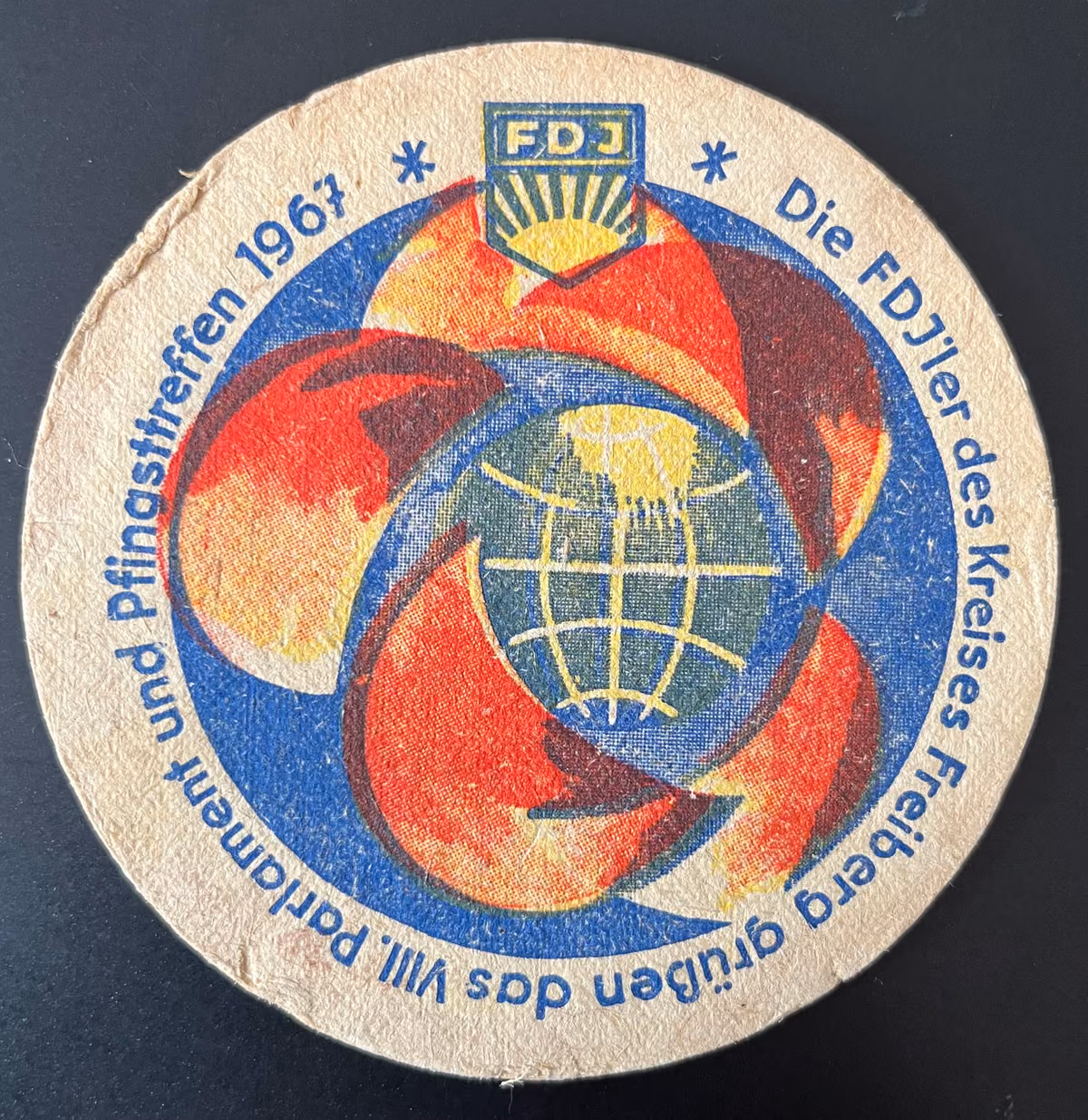 Die FDJ´ler des Kreises Freiberg grüßen das VIII. Parlament und Pfingsttreffen 1967