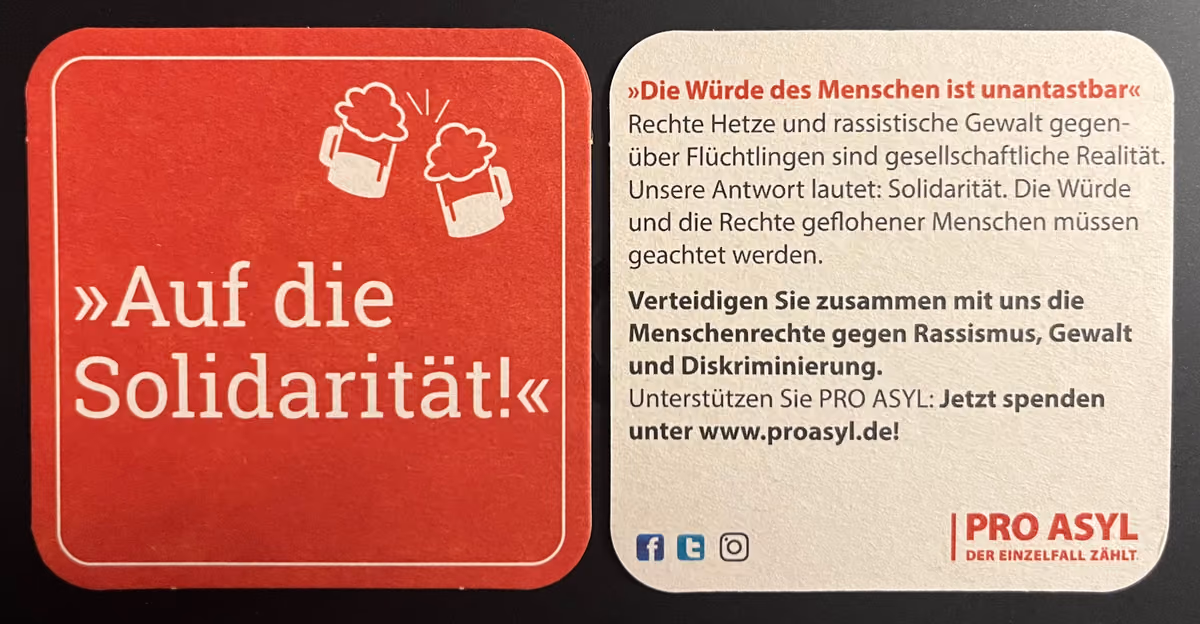 Auf die Solidarität - Die Würde des Menschen ist unantastbar