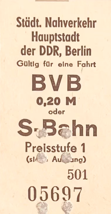 Städtischer Nahverkehr - Hauptstadt der DDR, Berlin