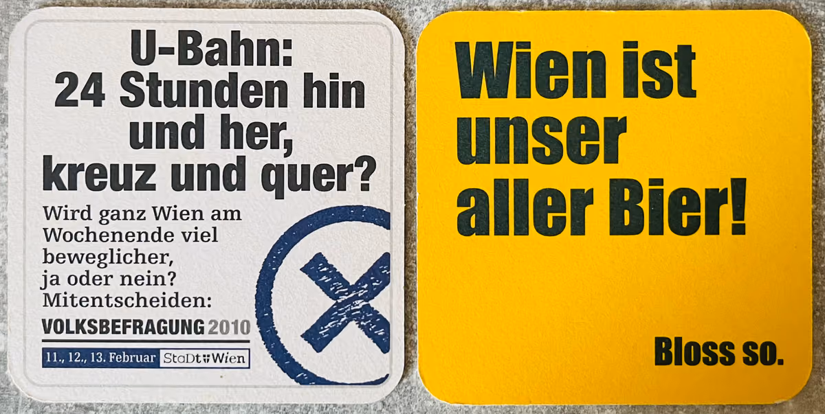 Stadt Wien - Volksbefragung 2010 - U-Bahn: 24 Stunden hin und her, kreuz und quer?