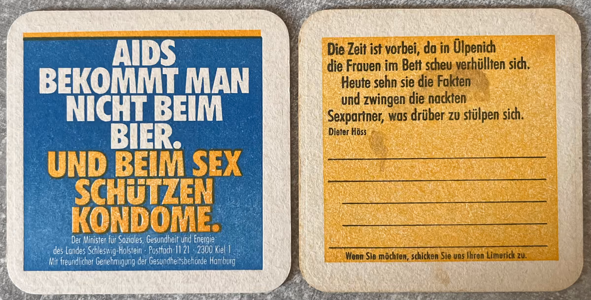 Aids bekommt man nicht beim Bier. Und beim Sex schützen Kondome.