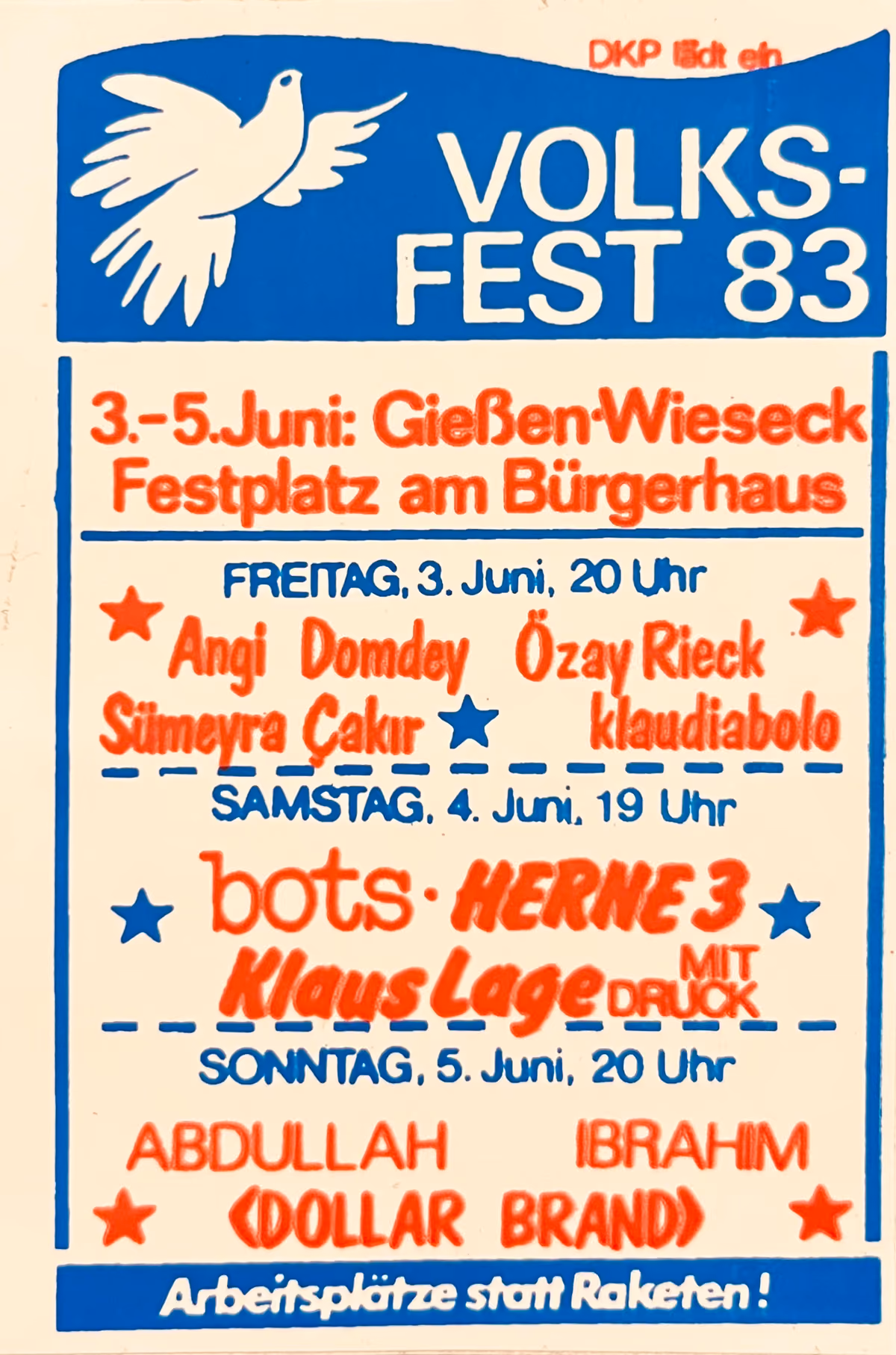 DKP - Volksfest 83 - Arbeitsplätze statt Raketen!